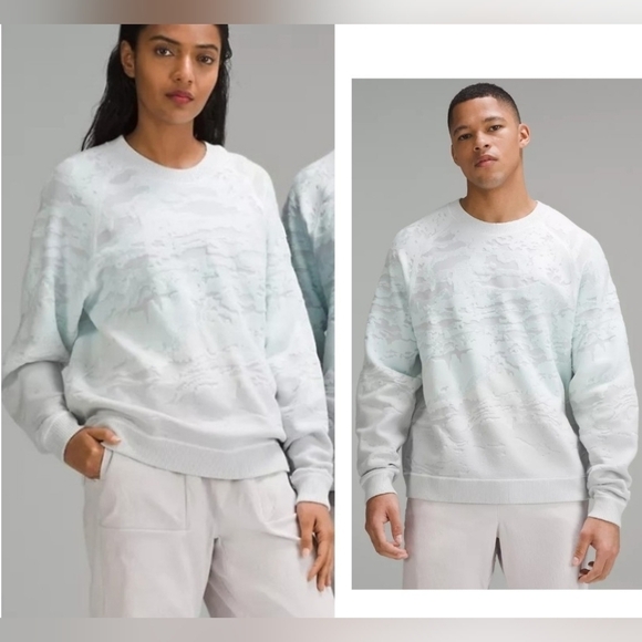 Lululemon Lab Unisex Textured Jacquard Sweater Catena Jacquard Light Chrome S - Picture 1 of 14